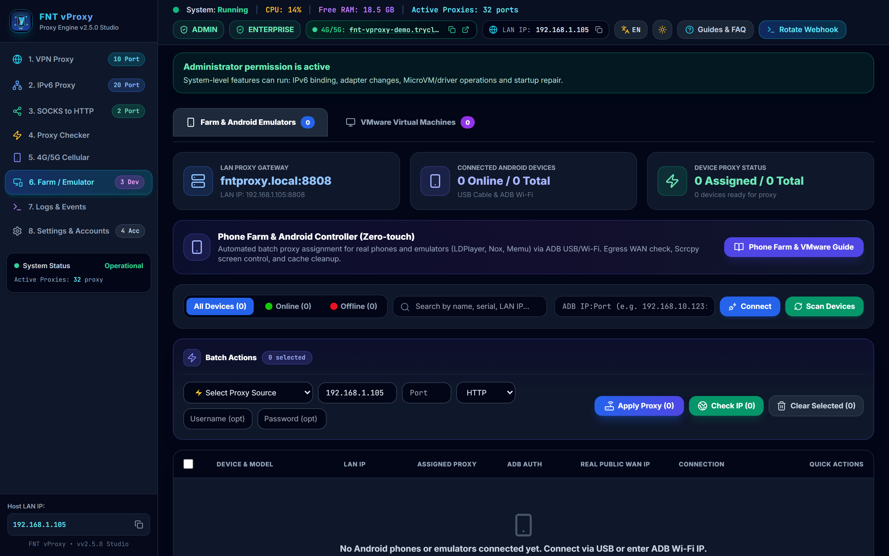Phone Farm Control Screenshot